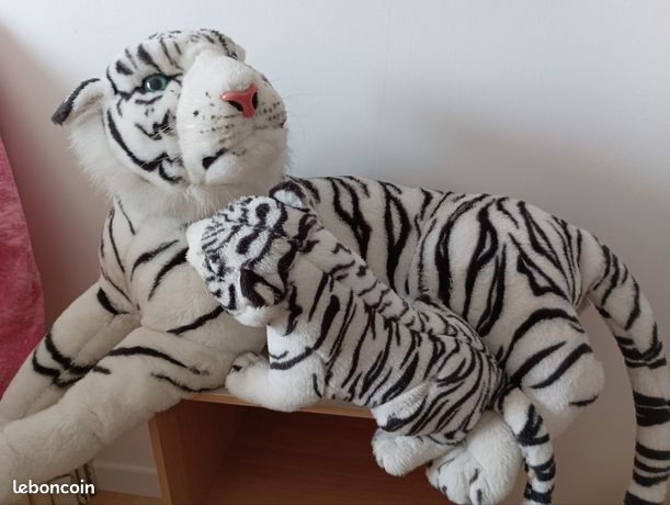 Grande Peluche Tigre Blanc - N°R802 - 100 Cm - Occasion