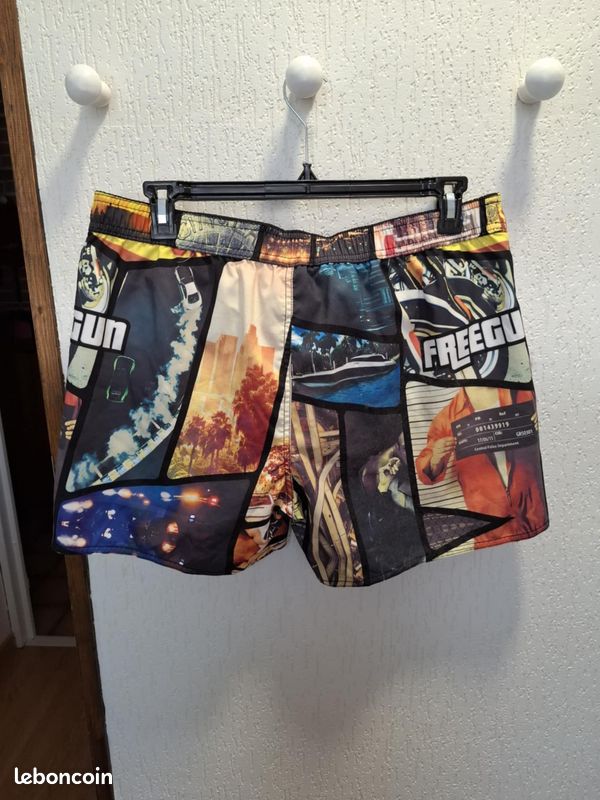 Beau short de bain homme Freegun XL imprimé excellent état Vêtements
