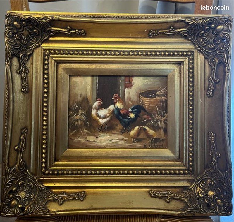Tableau Ancien - Peinture à L'Huile Sur Toile Signée, École Française, Paysage Impressionniste