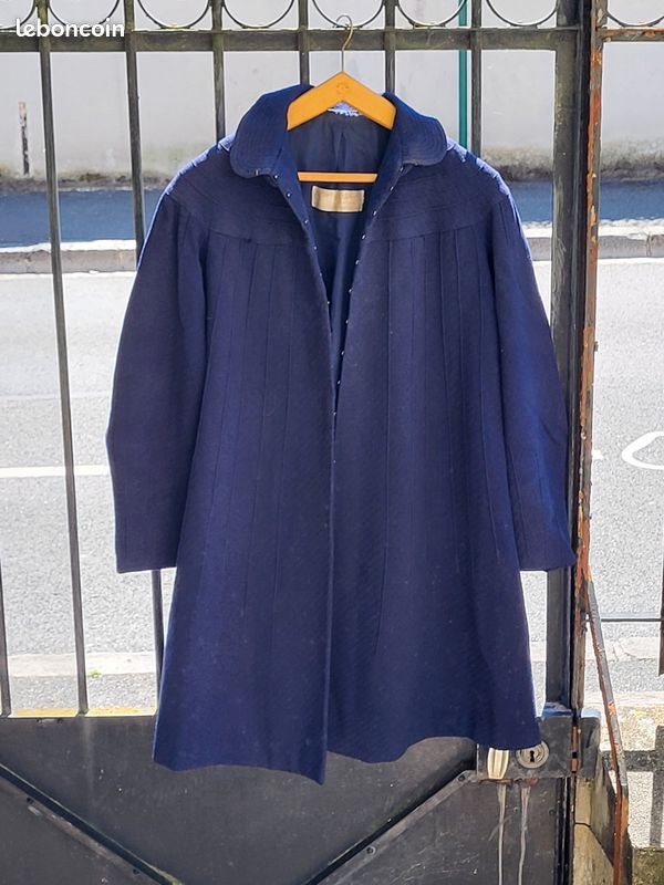 Manteau bleu vintage 36 (image 2)