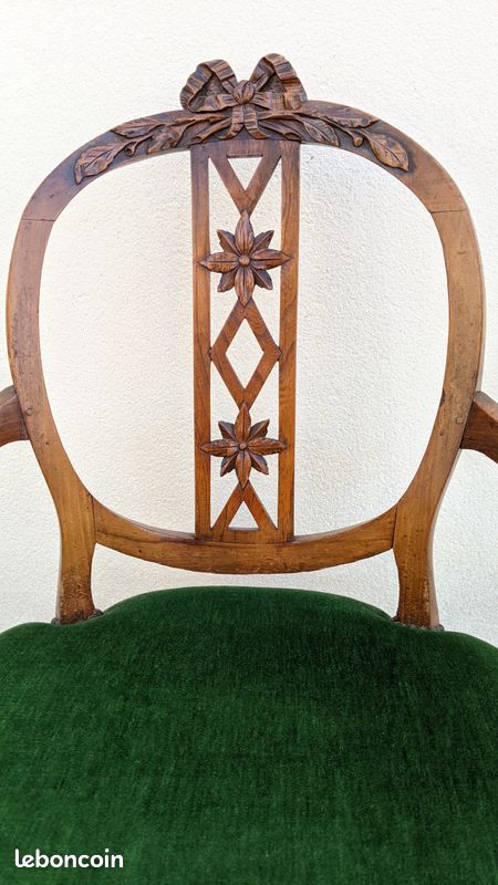 ENSEMBLE FAUTEUIL ET CHAISES STYLE LOUIS XVI (Travail anglais 19e.Siècle) (image 6)