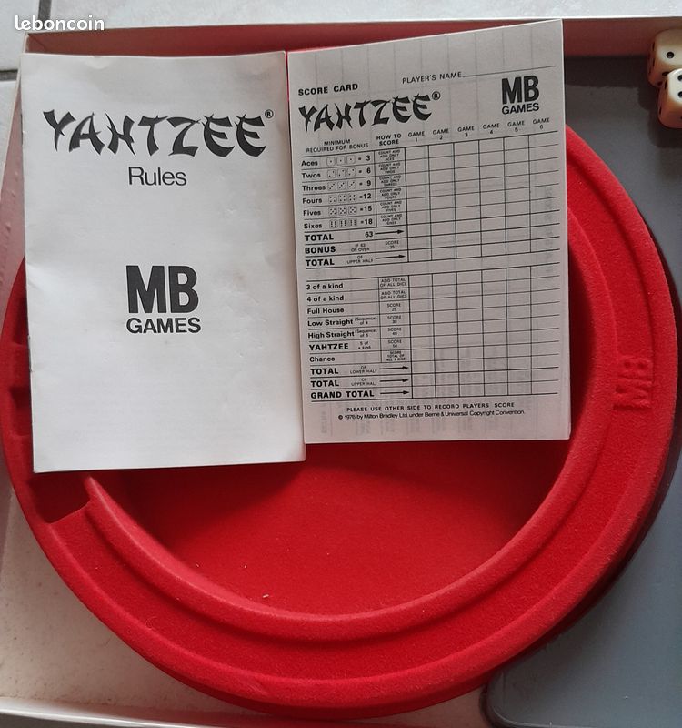 Jeu Yahtzee vintage (image 3)