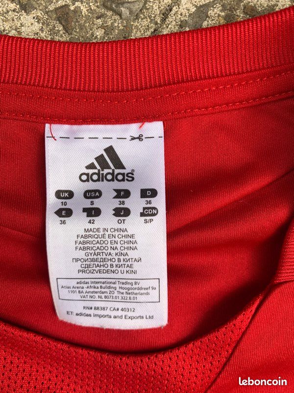 Teeshirt manches courtes Adidas taille 38 rouge (image 4)
