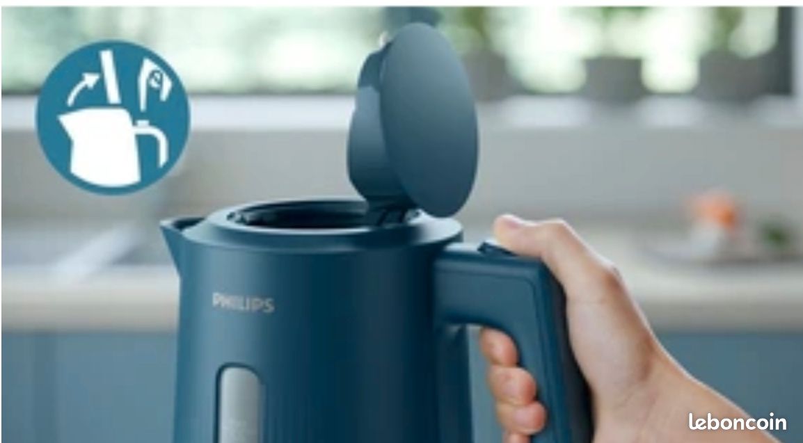 Bouilloire Série 3000 électrique Philips - Bleu Malibu 1.7L, 2200W NEUVE (image 2)