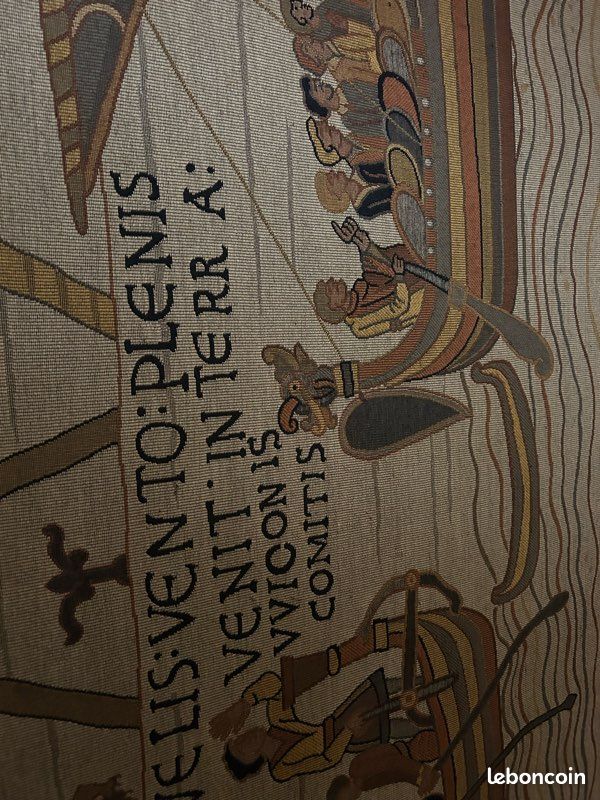 Panneau bois – Tapisserie inspirée de la Tapisserie de Bayeux – Décoration historique (image 4)