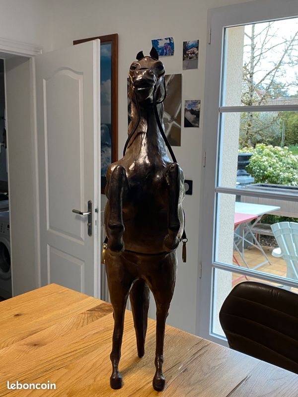 Plomb De Cheval En Cuir Marron, Outil Design Avec Chaîne Et Clapet – Occasion