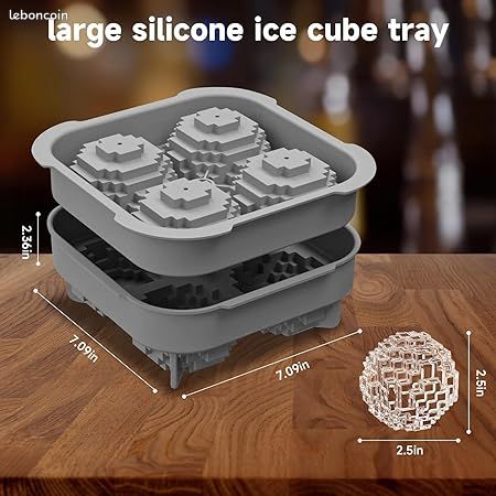 Lot De 2 Bacs à Glaçons En Silicone 37 Compartiments Avec Couvercle Anti-Fuite - Noir, Certifié LFGB Sans BPA, Idéal Pour Whisky, Cocktails Et Purées