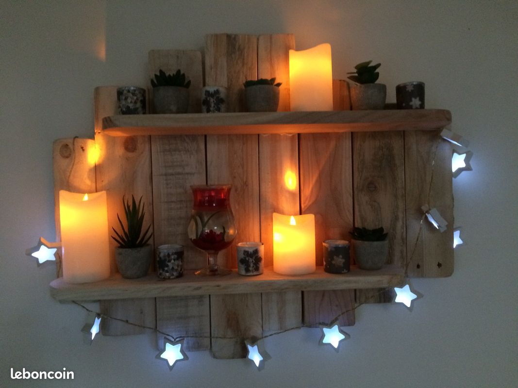étagère, campagne, murale, bois, pin, palettes, recyclés, décoration, loft, vintage (image 6)