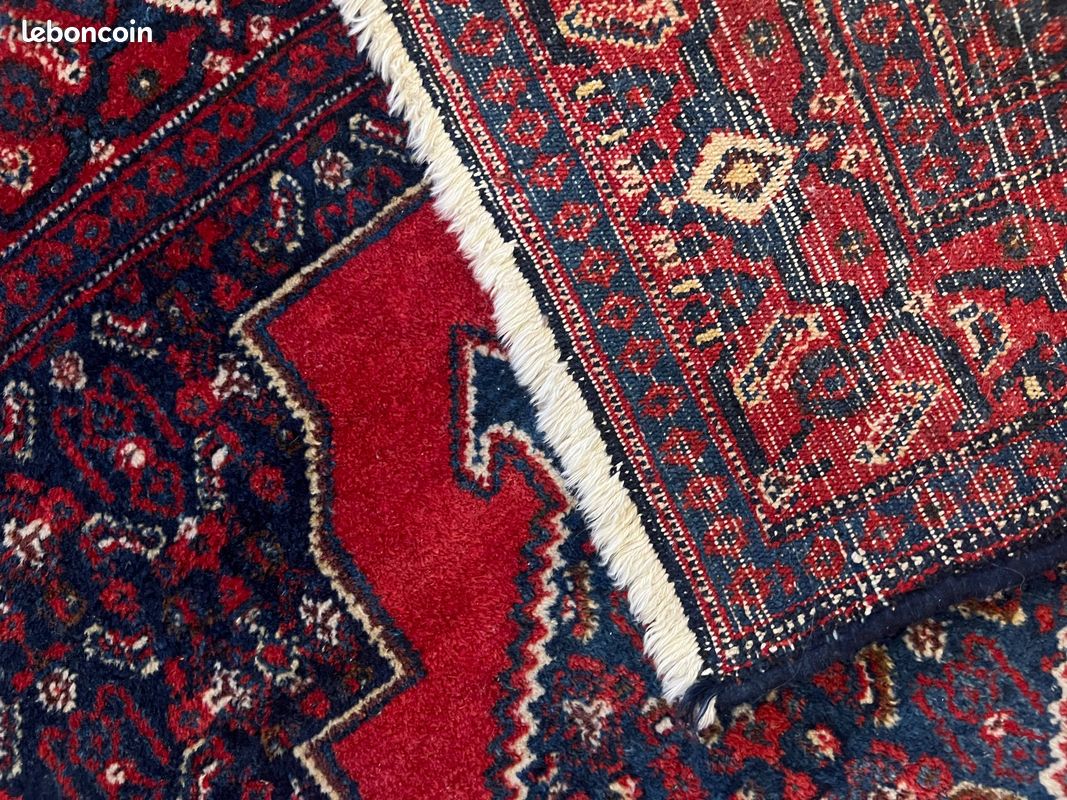 Tapis iranien Senneh au motif géométrique à médaillon central (image 3)