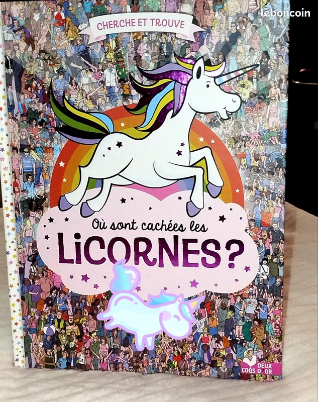 Deux Coqs d'Or Livre Cherche et Trouve les Licornes NEUF (image 1)