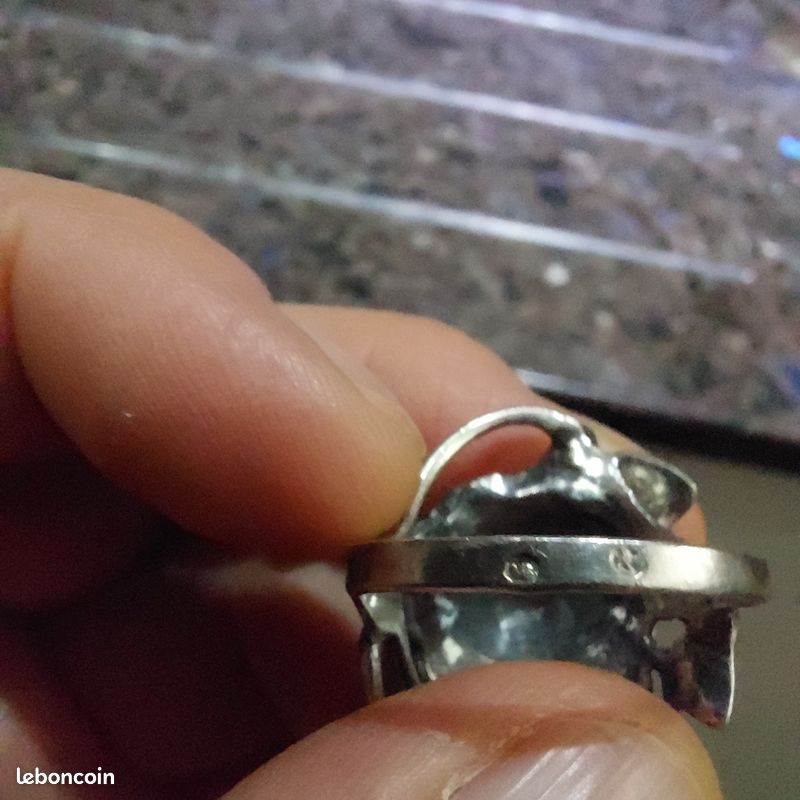 Bague En Argent Massif 925 - Diamètre 1,5 Cm - Occasion