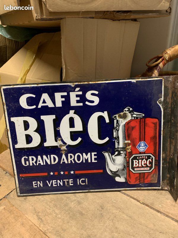 Plaque Publicitaire Vintage Café Espresso - Métal Bombé 20x30cm - Décoration Murale