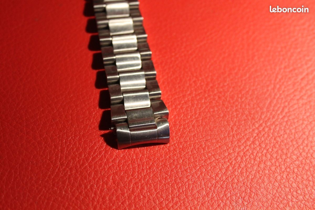 Ancien gros bracelet acier montre Beuchat 115 grammes 20-22 mm (image 7)