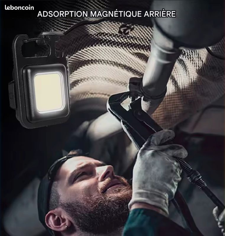 Mini Lampe LED Porte-clés COB – Recharge USB Ultra Puissante – Urgence Et Multifonction