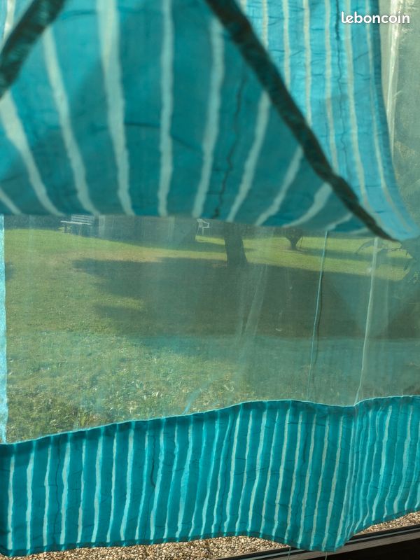 Rideau voilage store turquoise (image 4)