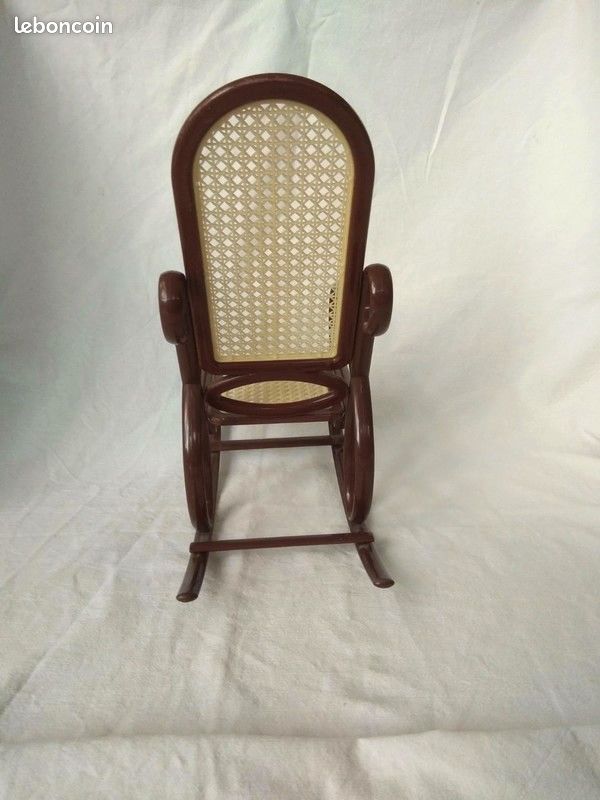 Mini Rocking-chair Vintage En Bois Pour Poupée - Décoration Maison