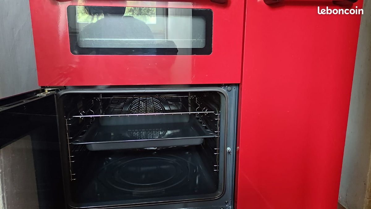 Piano de cuisson SMEG 90 cm – Rouge – 5 feux gaz – Double four chaleur tournante + gril (image 4)