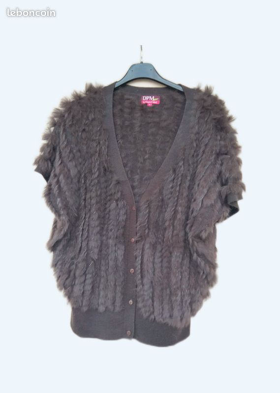 Gilet En Fourrure De Lapin Theory Ethel B Marron Taille M - Occasion, Bon état, Style Vest