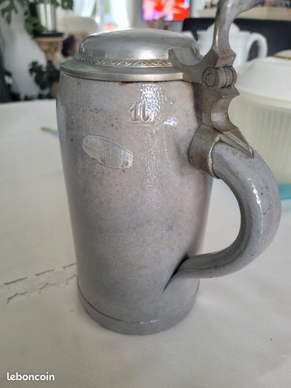 Chope à Bière Ancienne 1/2 Litre ‑ Fin XIXe Siècle ‑ Rare ‑ Collection Bière & Brassage