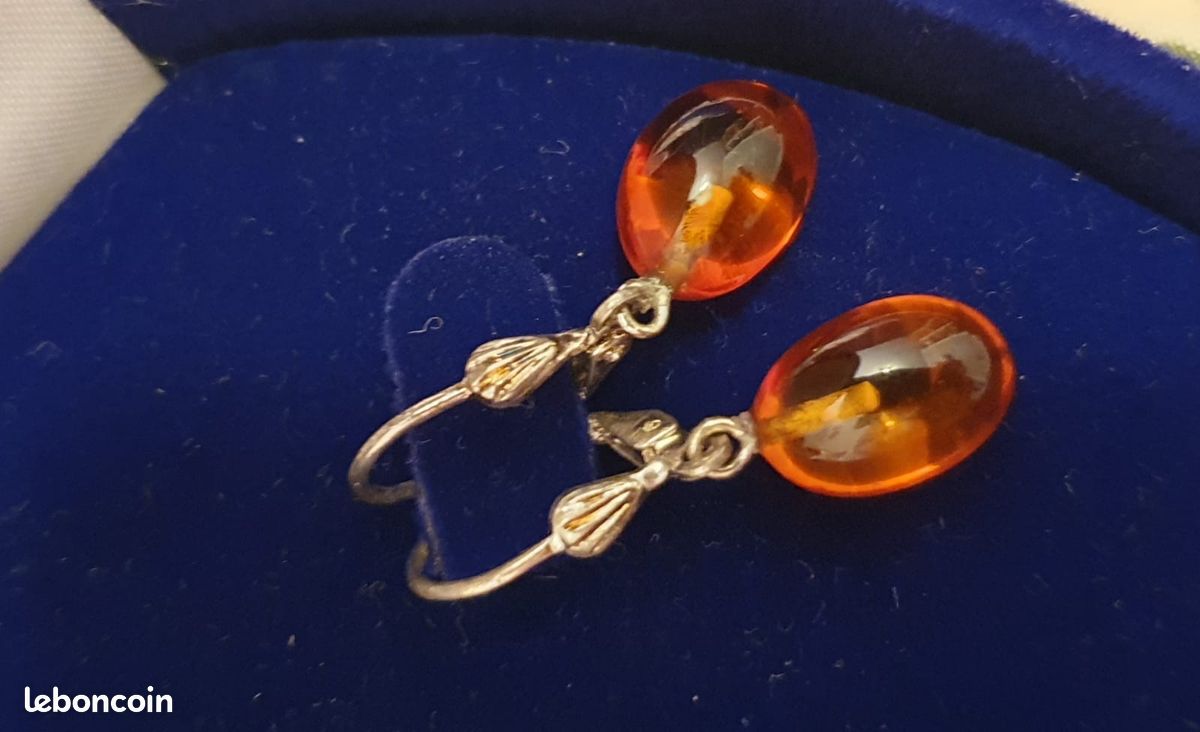 Boucle d oreille ambre (image 3)