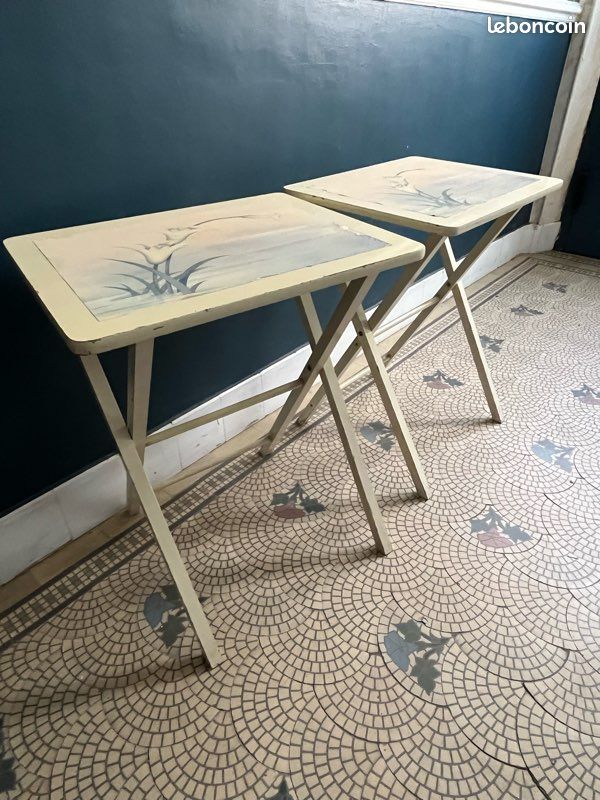 Dessertes/Tables en bois pliantes vintage (image 1)