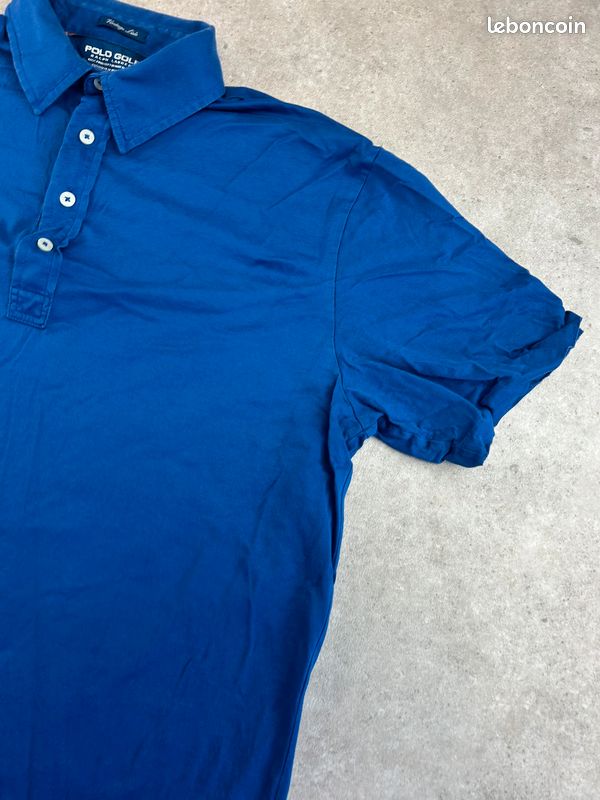 Polo 100% coton Ralph Lauren Marine pour homme M #PRL.287 (image 3)