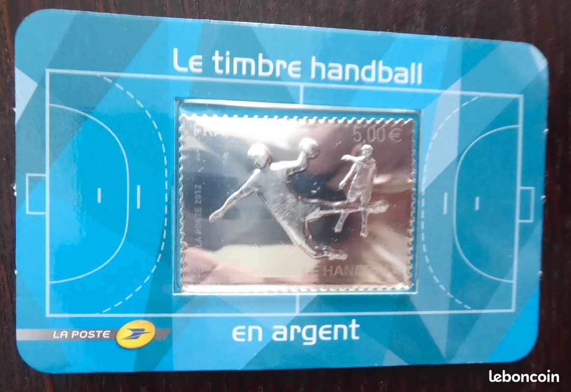 .Timbre 5 Handball en argent 999 millièmes (image 1)