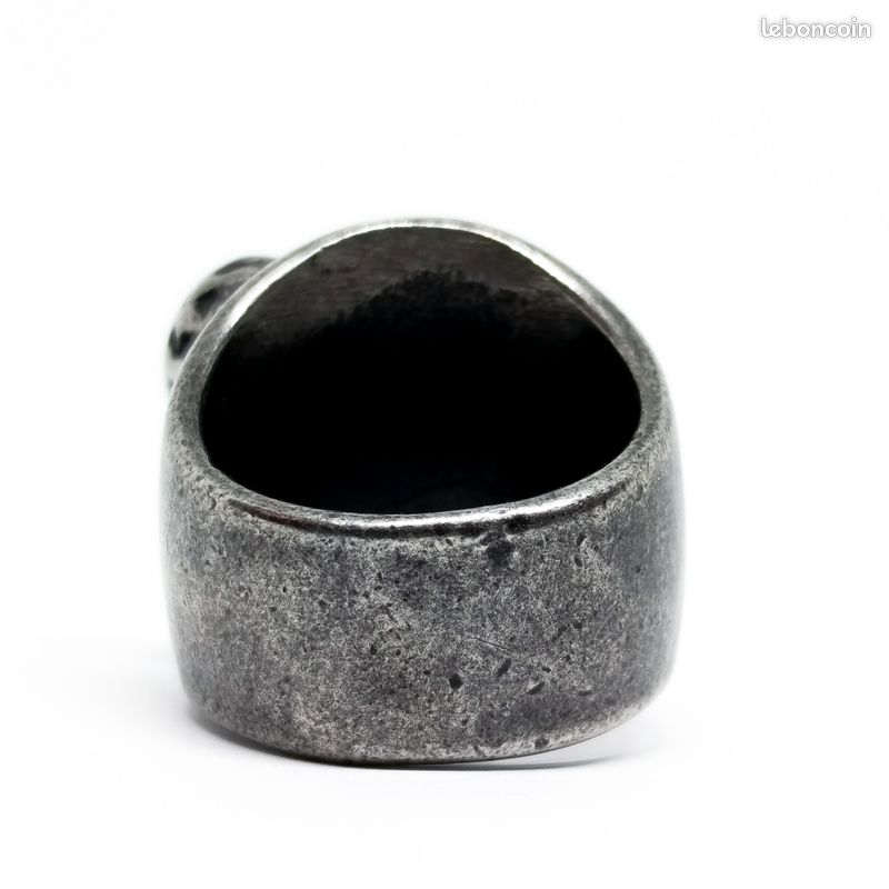 STYLE BIKER ROCKER Acier Inox Tête de Mort Anneau Crâne Avec Bandana