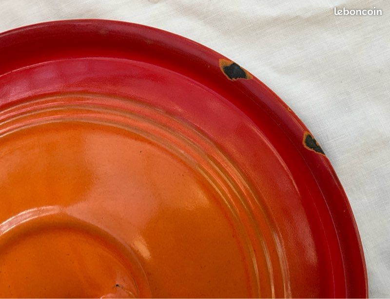 Poêlon/sauteuse vintage en acier emaillé orange volcanique, diamètre 26 cm (image 8)