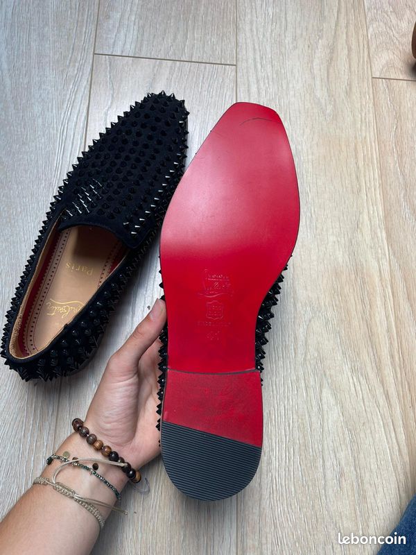 Mocassin noir Christian Louboutin homme 41 Chaussures