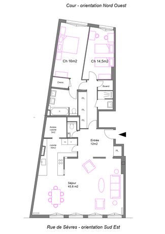 Appartement a louer paris-7e-arrondissement - 5 pièce(s) - 123 m2 - Surfyn