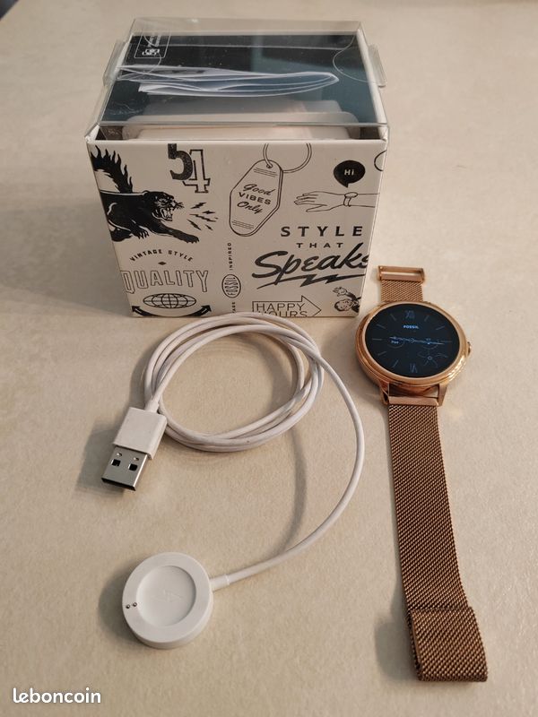 Montre connectée fossil gen 5 gold rosé (image 1)
