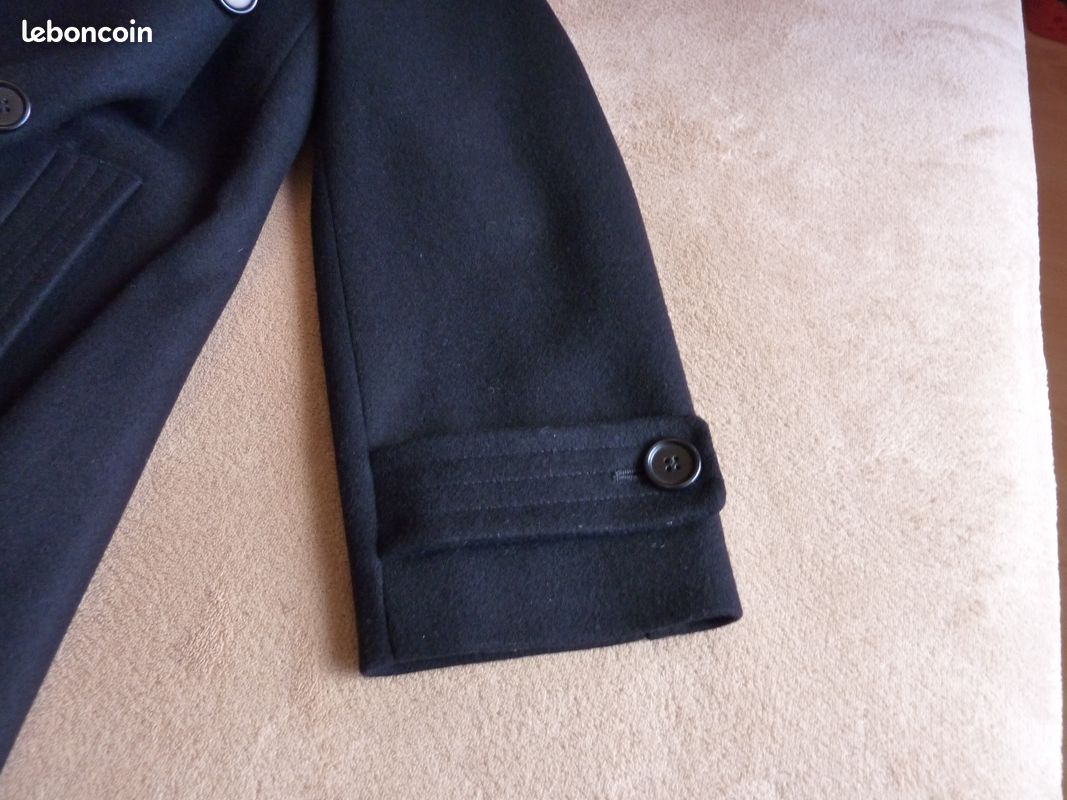 Manteau noir homme, laine et cachemire, état neuf de chez Burton (image 4)
