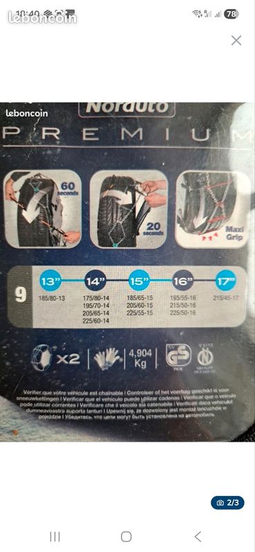 Chaines norauto premium.9 (image 2)