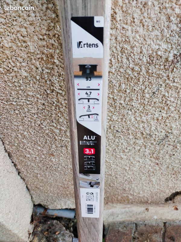NEUF Barre de seuil effet bois à fixer, l.47 mm x L.93 cm decor 90 ARTENS (image 1)