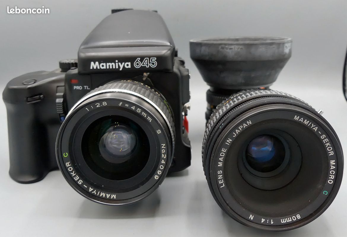 MAMIYA 645 Pro TL - Kit 80/2.8 - 45/2.8 - 80/4 Macro - Dos Polaroid (image 1)