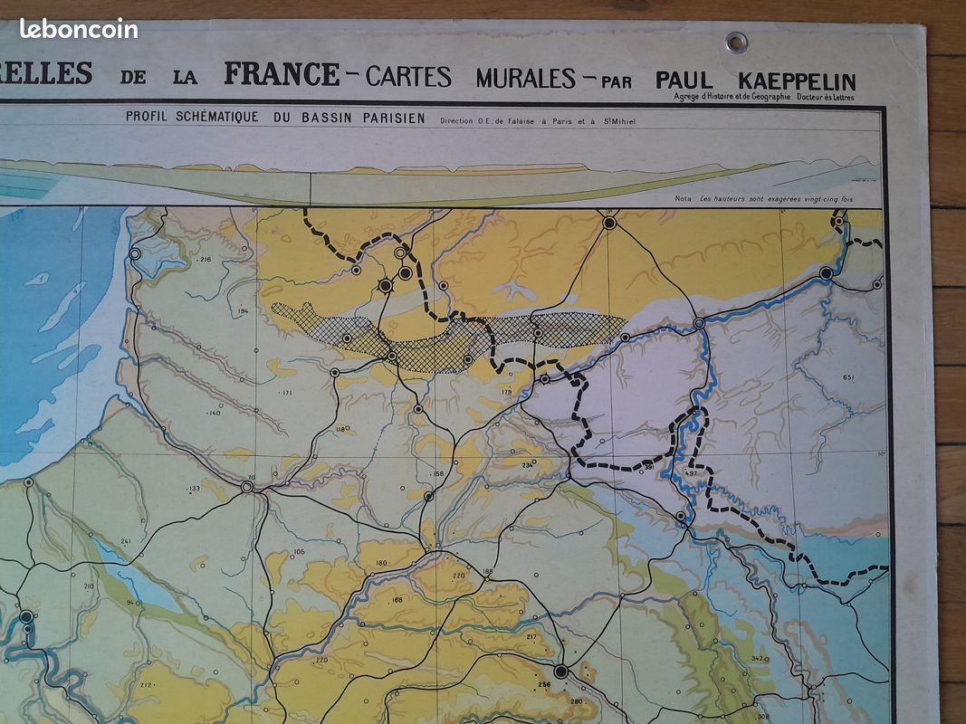 PS2 Ancienne carte scolaire Hatier Les régions naturelles de France - N°9 -9Bis (carte double) Bassin Parisien par Paul Kaeppelin (image 15)
