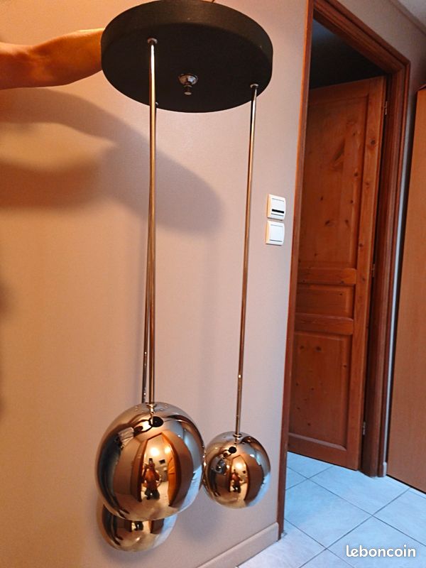 Luminaire 3 suspentes vintage (image 1)