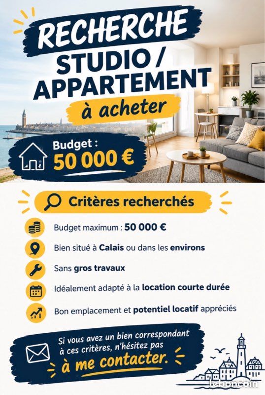 Appartement 1 pièce 25 m² · à Calais · 25 m² · 50 000 €