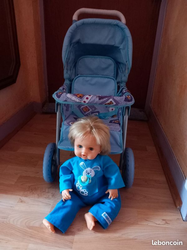 Grande Poupée Cicciobello + Poussette + Tétine - Set Nouveau-né TRIO NEWBORN