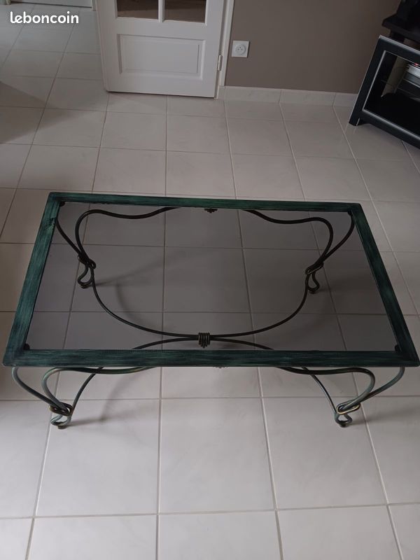 Table en verre et fer forgé (image 4)