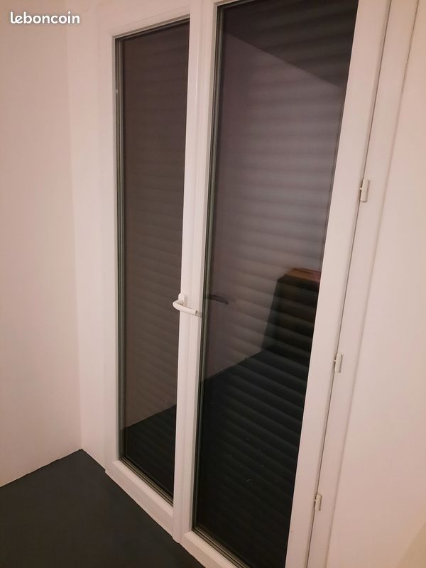 Porte fenêtre battante sans cadre, 2 vantaux, HxL 205.5 x 123 cm, pvc, blanc, (image 1)