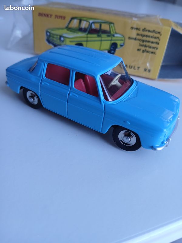 Miniature Voiture Dinky Toys 517 Voiture Miniature Dinky Toys Renault R8 - Ref 517, Années 62/70, Boîte D'Origine Modèle Réduit Renault R8 Années 60
