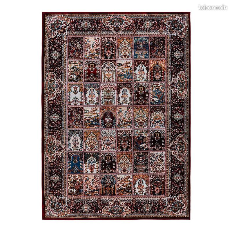 Tapis ethnique oriental rouge lavable en machine Pela Rouge 200x290 (image 1)