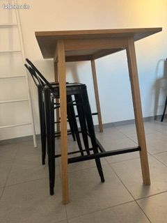 Vends table haute 4 places en bois massif (image 4)