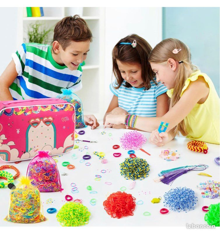 Kit Bracelet Élastique SLEMAKO 18000+ Pièces - 20 Couleurs, Accessoires Enfants, Cadeau Créatif