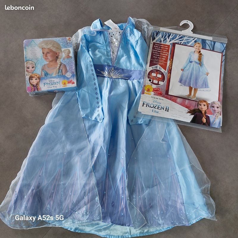 Costume et Perruque Elsa Reine des neiges Vêtements