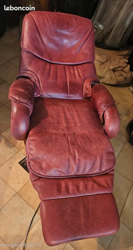 Fauteuil relax en cuir avec aide au relevage (image 2)