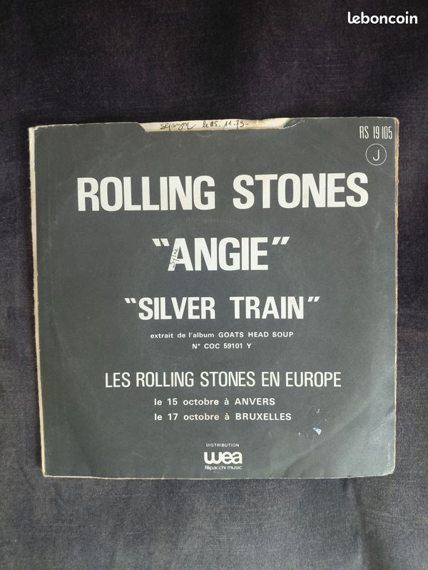 Rolling Stones vinyle 45t Angie 1973 (image 2)