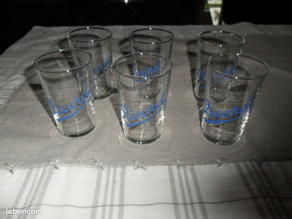 Lot de 6 mini verres RICARD bleu ciel (image 3)